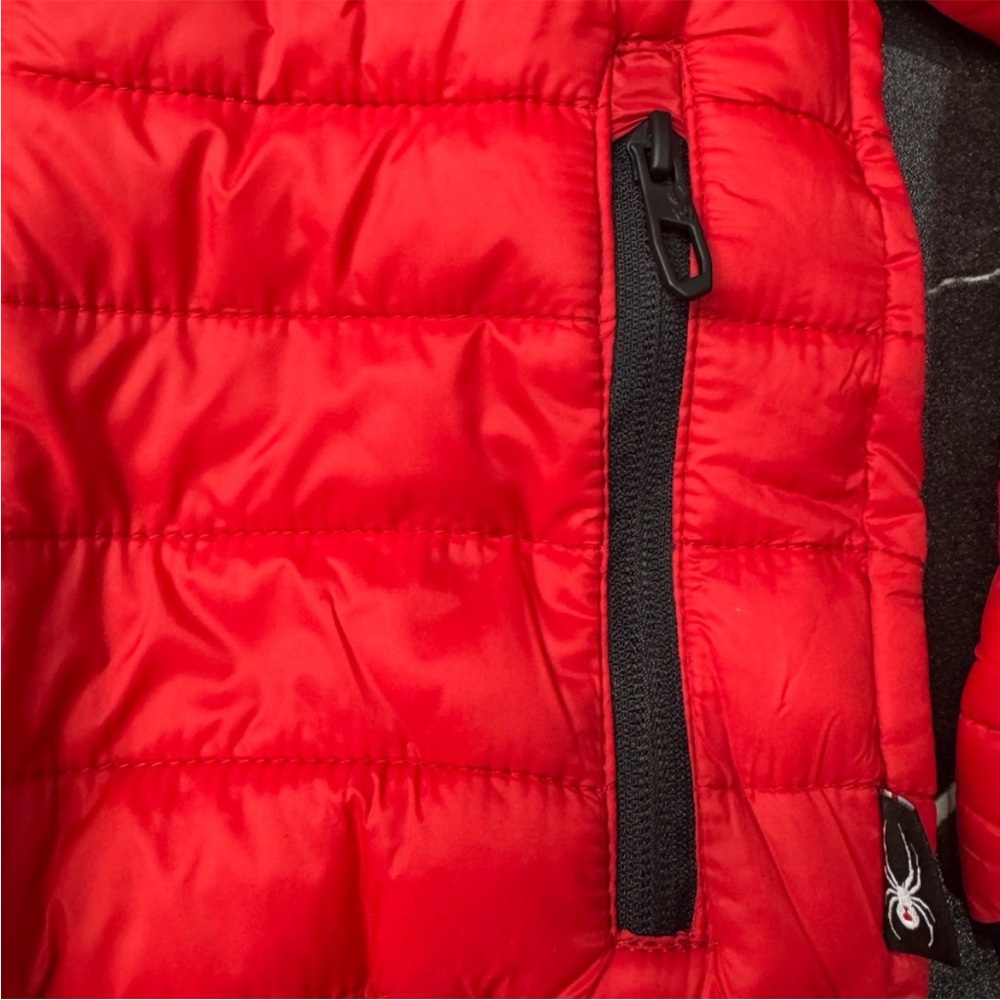 Youth Unisex Spyder Red Hooded packable Puffer Coat Size 7 BNWT - Picture 5 of 10